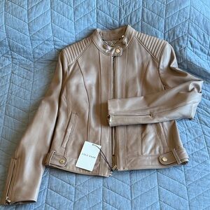 Cole Haan Women's Tan Blush Leather Jacket